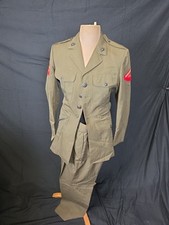 Marine Corps USMC Green Service Dress Uniform Jacke + Hose Size 33 R Vietnam 