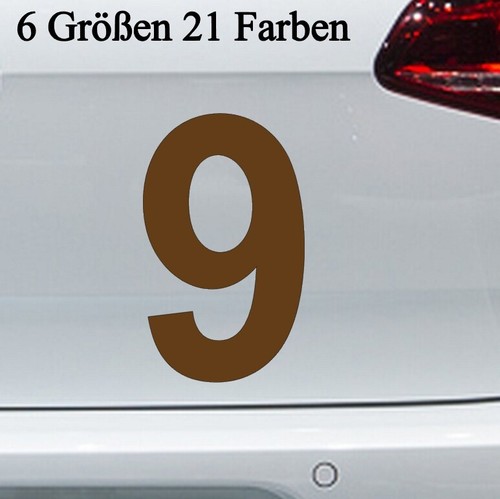 Zahlenaufkleber neun 6 - 9, -6