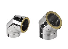 Edelstahl Zwilling Wand Isoliert Ellbogen / Kamin Abzug Futter Gebogen Ofen Rohr