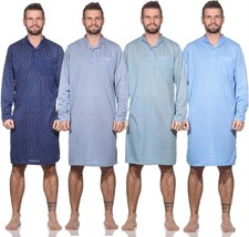 Herren Nachthemd langarm Sleepshirt mit Kragen; Gr. M L XL 2XL