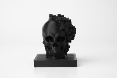 Pixel totenkopf skulptur - pixel,
