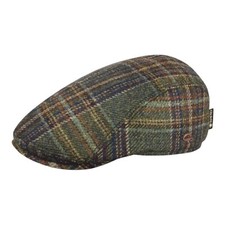 GORETEX FLATCAP Göttmann Ohrenklappen bis Gr.63 oliv/grün kariert Schurwolle