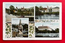 AK POLITZ bei Tetschen 1909 Schule, Schloss und Mariensäule   ( 112474