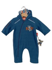 Sigikid Schlafanzug Overall Kinder Gr. 62 Blau Fleece Kapuze