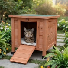 Katzenhaus Katzenhütte Outdoor Katzenhöhle Wurfkiste Holz Wetterfest Katzen Haus