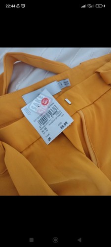 Brandneu satin hose senfgelb - hose,