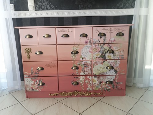Apothekerkommode unikat blumen - unikat,