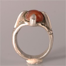 13528 Alter Tuareg Ring mit Karneol Silberlegierung Agadez Niger