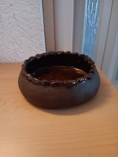 alte Ton Schale Dekoschale braun Höhe ca. 6 cm Durchmesser ca. 13 cm