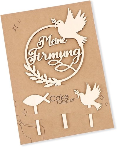 Tortendeko firmung holz - firmung, cake