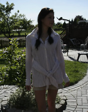 Bluse weiß feine Streifen