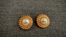 Chanel Vintage Ohrclips Gold Perlen Top!