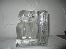 Vintage glasvase mit eule - glasvase,