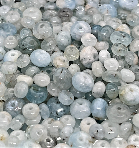 Aquamarin perlen donut - aquamarin, mit