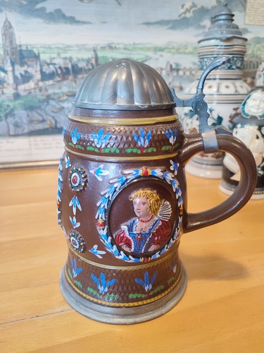Gerz bierkrug handbemalt - bierkrug,