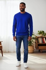 Luxury CAVALLI CLASS Strickpullover Gr. XXL NEU mit Etikett Wolle-Mix Royalblau