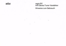 Braun  Bedienungsanleitung user manual owners manual  für regie 510  Copy