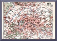 Paris +Historischer Umgebungs/Stadtplan von 1900+ mit Register