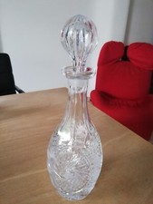 Bohème Vintage Karaffe mit Stöpsel Blei-Kristallglas 1970er Jahre 35 cm hoch