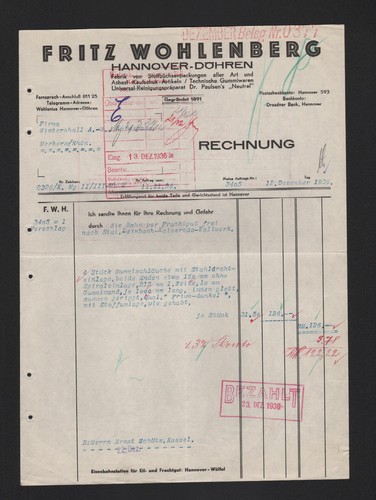 Hannover döhren rechnung - hannover-dÖhren,,