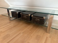 Sideboard Aus Glas Und Chrom, Design Stück für TV, 160 X 45 X 33 Hoch