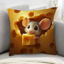  Kissenhülle Niedliche Maus-Käse-Design Kissenbezug, Dekokissen/48