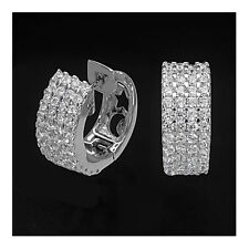  Creolen 17 x 7 mm Ohrringe 925 Silber Scharniercreole mit Zirkonia