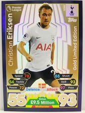 Match Attax 2017/18 Premier League - #LE5G Christian Eriksen - Gold Limited Edit