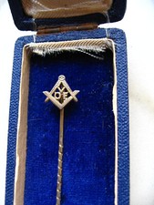 Altes Abzeichen , Orden , Freimaurer ,Loge, Anstecknadel Silber , im Etui