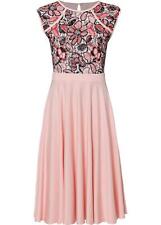 Midikleid mit Rock Gr. 36/38 Rosa Geblümt Damen Spitzenkleid Partykleid Neu*