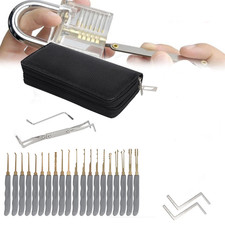 24 teiliges Profi Lockpicking Pick Set Dietrich Übung Vorhängeschloss Schlüssel