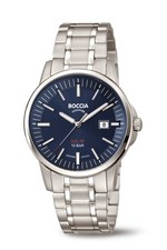 BOCCIA Titanium 3643-05 Solar Herrenuhr Saphirglas 100m blau