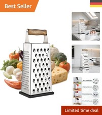 Langlebige Edelstahl Käsereibe mit ergonomischem Holzgriff – Spülmaschinenfest