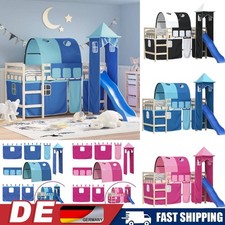 Vorhänge für Hochbett mit Tunnel Turm Bettvorhang Kinderbett Spielvorhang vidaXL