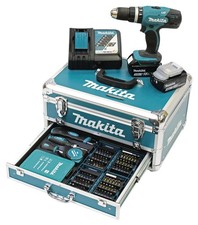 Makita DHP453RFX2 Akku Schlagbohrschrauber 18V 3,0 Ah Alukoffer 96tlg. Zubehör