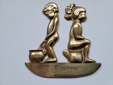 Messing Schild WC Tür Schild