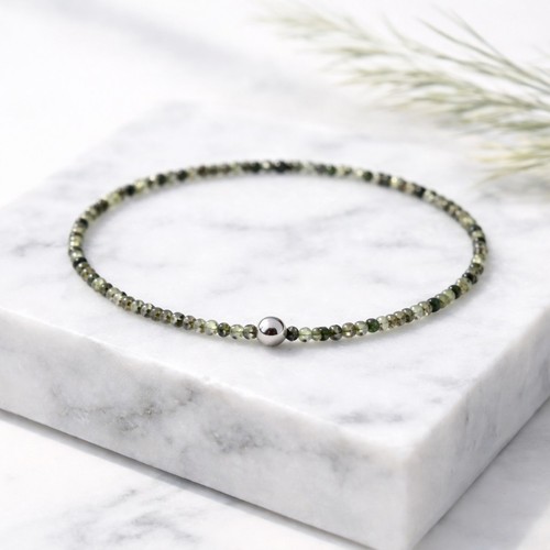 Zartes prehnit armband 2mm - prehnit,
