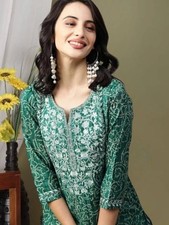 TBS Green Kurta Damen bestickt