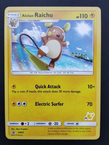 Pokémon karte alolan raichu - karte,