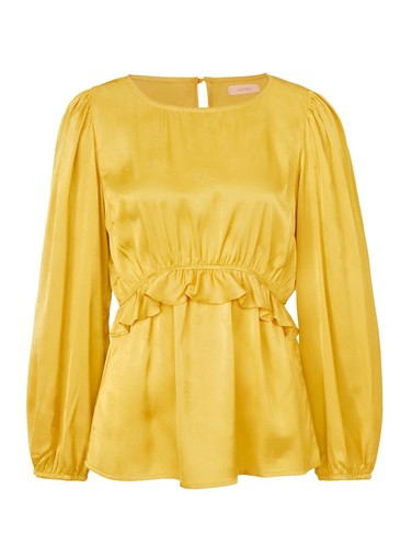 Satinbluse gelb sienna - satinbluse,