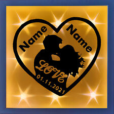 Love-Herz, Persönlicher Leucht Liebespaar LED Bilderrahmen für Wand und Regal