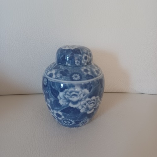 Teedose blau weiß blume cm - blau,