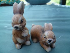 2 Stück Hasen Hase Ton braun