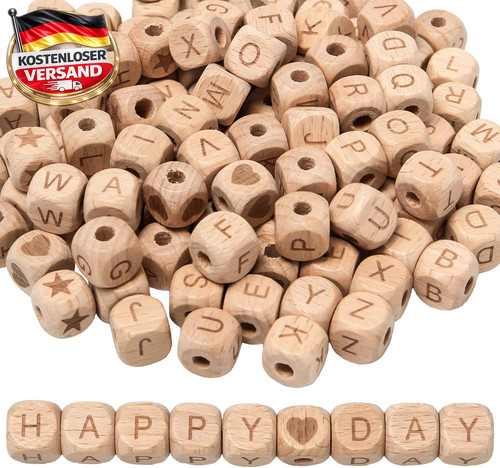 Holzbuchstaben perlen set - holzbuchstaben,