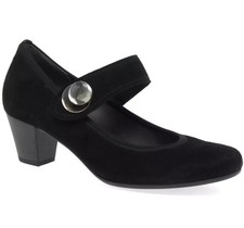 Gabor Nola Damen-Pumps UK 6,5 schwarz Wildleder Mary Jane mittelhoher Absatz UVP 95 £