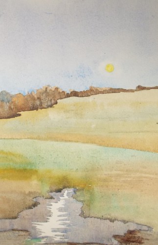 Original aquarell sunlit - original, 'sunlit