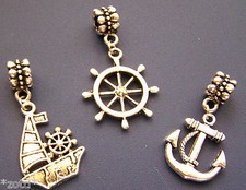 Ketten Anhänger Maritim Anker Segelboot Steuerrad antiksilbern Boot Rad Steuer *