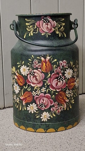 Vintage milchkanne handbemalt - vintage, milchkanne,