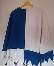 Kostüm Karneval Fasching Clown Kasper Gr. M Blau Weiß Mit Maske 