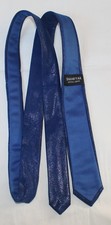 Leder Krawatte/Tie Echtes Leder gemustert limitiert ca. 146 cm Lang Royalblau